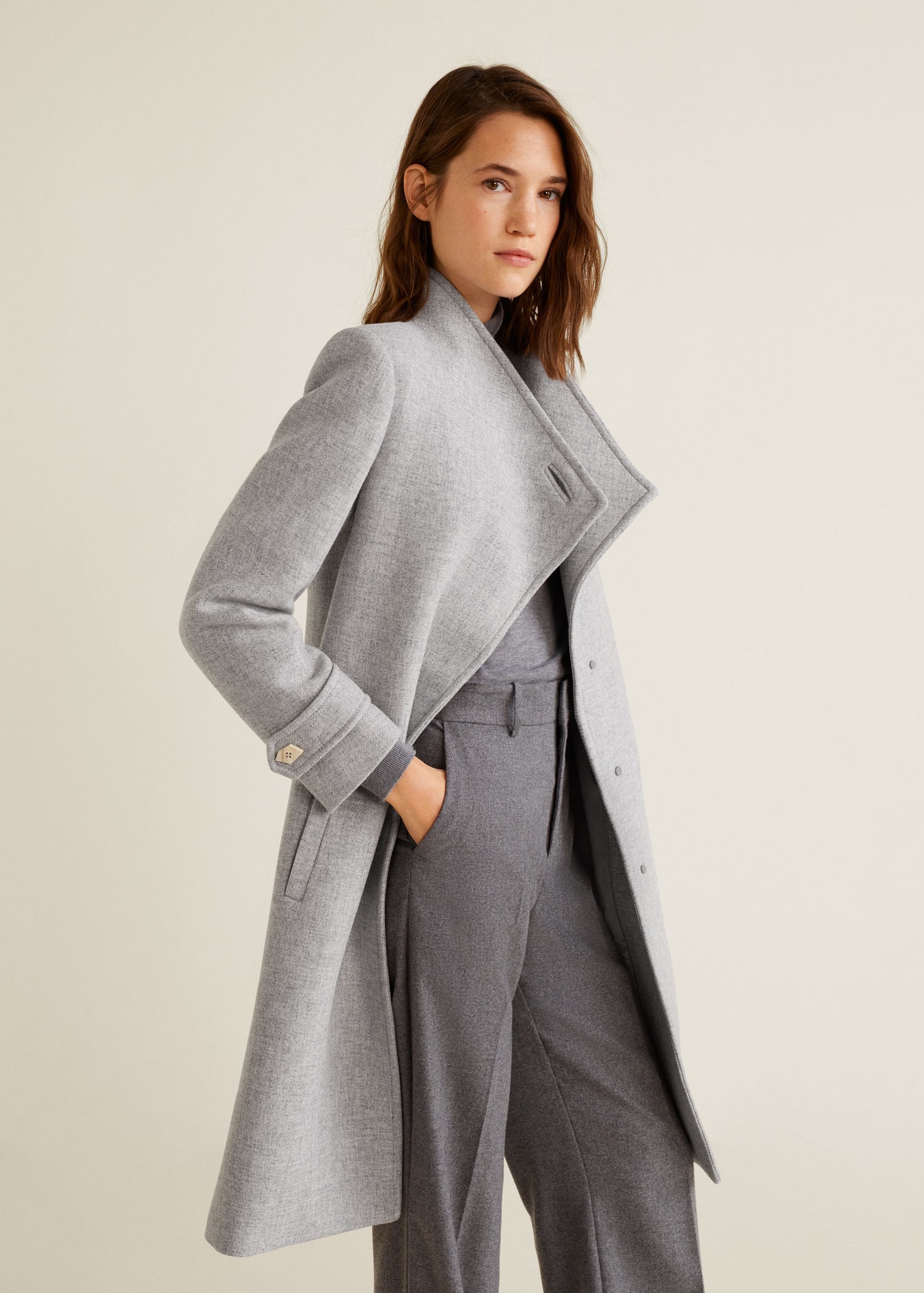 manteau femme gris mango