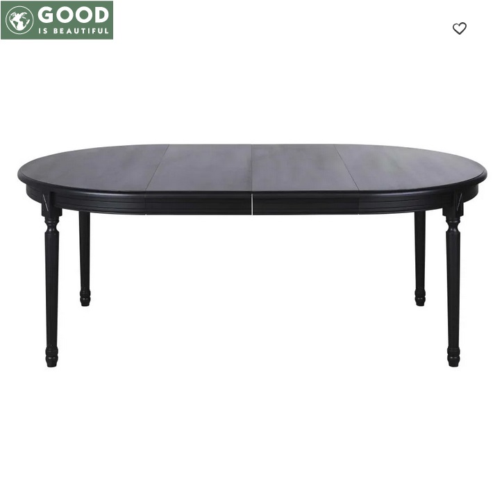 Table à manger ronde extensible LOUIS 6/8 personnes noire - Maisons du Monde