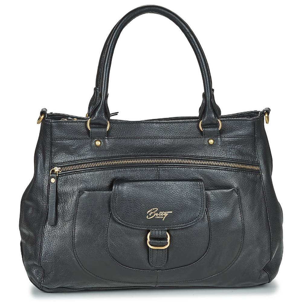 Sac porté main Betty London ETRAME en cuir noir, l'accessoire chic pour toutes les occasions