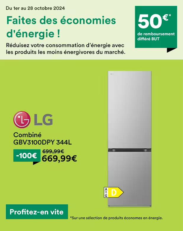 Réfrigérateur LG Combiné GBV3100DPY 344 Litres