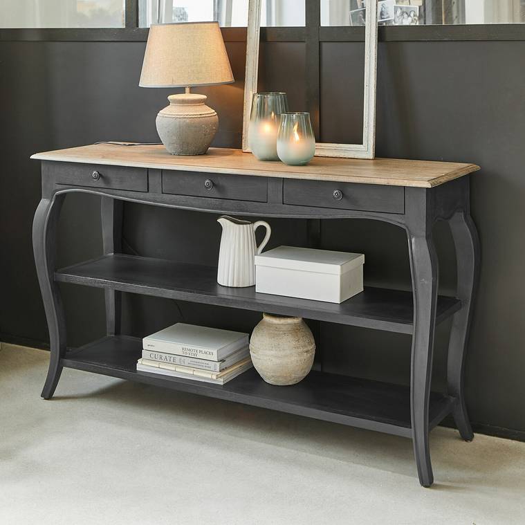 Console LANGFORD Bois de manguier noir/marron - Loberon