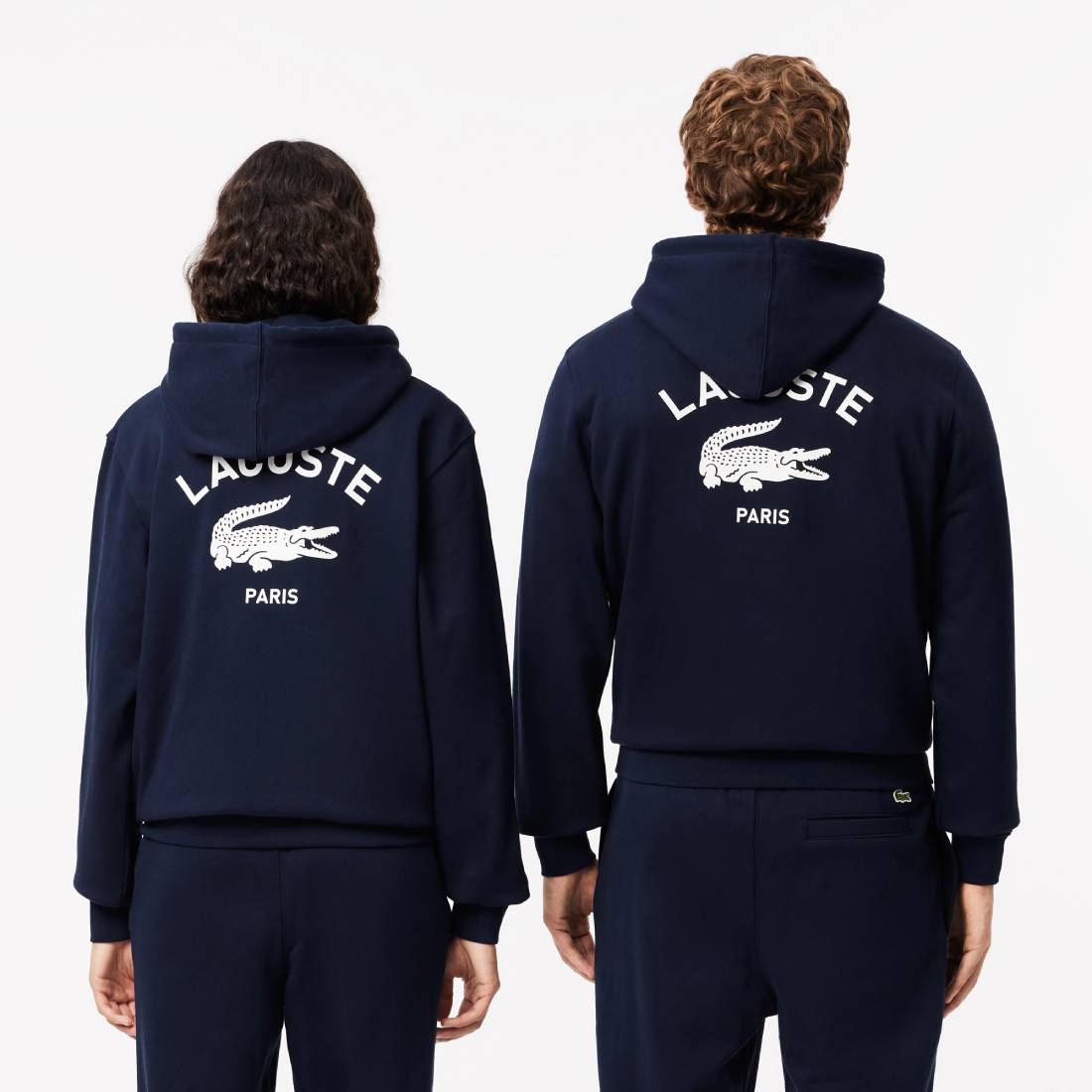 Sweatshirt à capuche imprimé Lacoste Unisexe Bleu Nuit