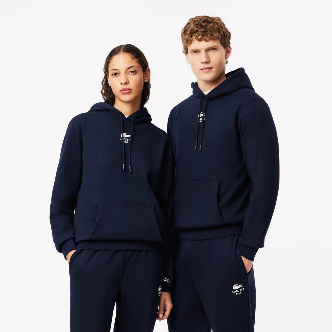 Sweatshirt à capuche imprimé Lacoste Unisexe Bleu Nuit