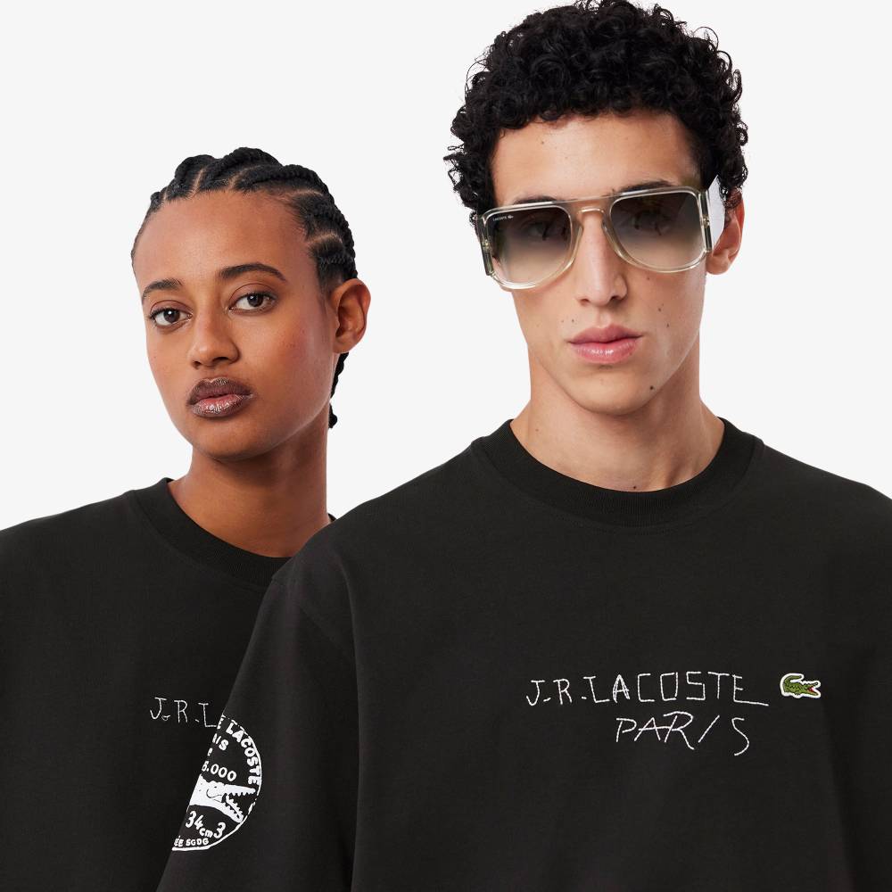 T-shirt Lacoste Défilé AH24 Unisexe Noir : Le confort et le style réunis