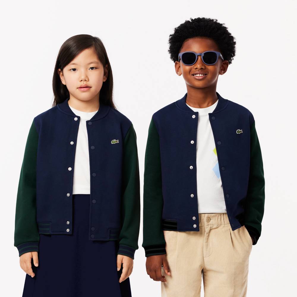 Teddy molleton manches contrastées Enfants Lacoste Unisexe Bleu/Marine Vert