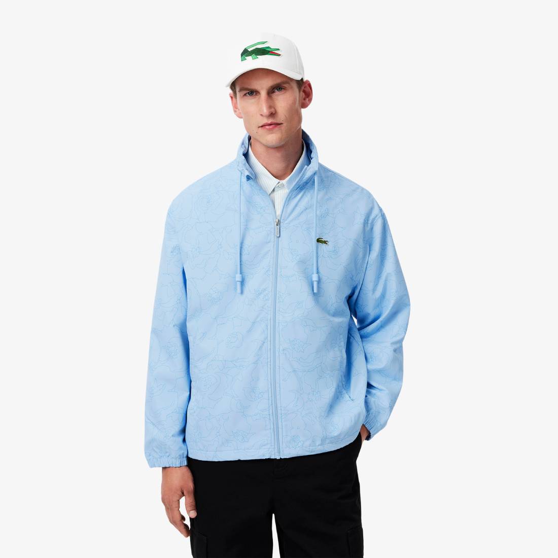 Veste coupe-vent Homme Lacoste imprimé fleurs Bleu pastel