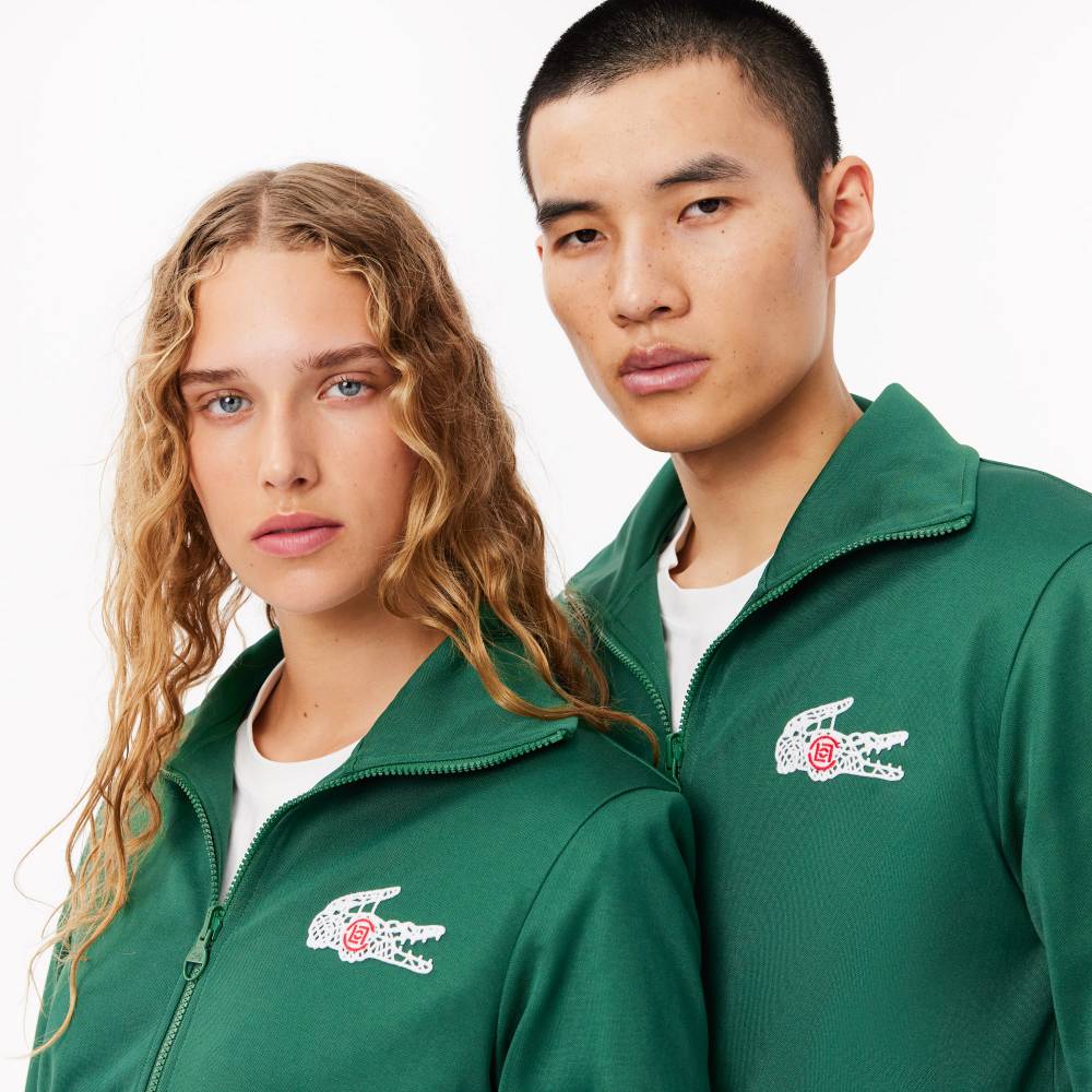 Veste de survêtement Lacoste x CLOT Unisexe Vert Sapin : Un Mélange Parfait de Style et de Confort