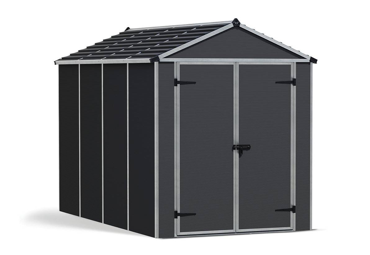 Abri de jardin RUBICON 5.3m² polycarbonate gris foncé - Castorama