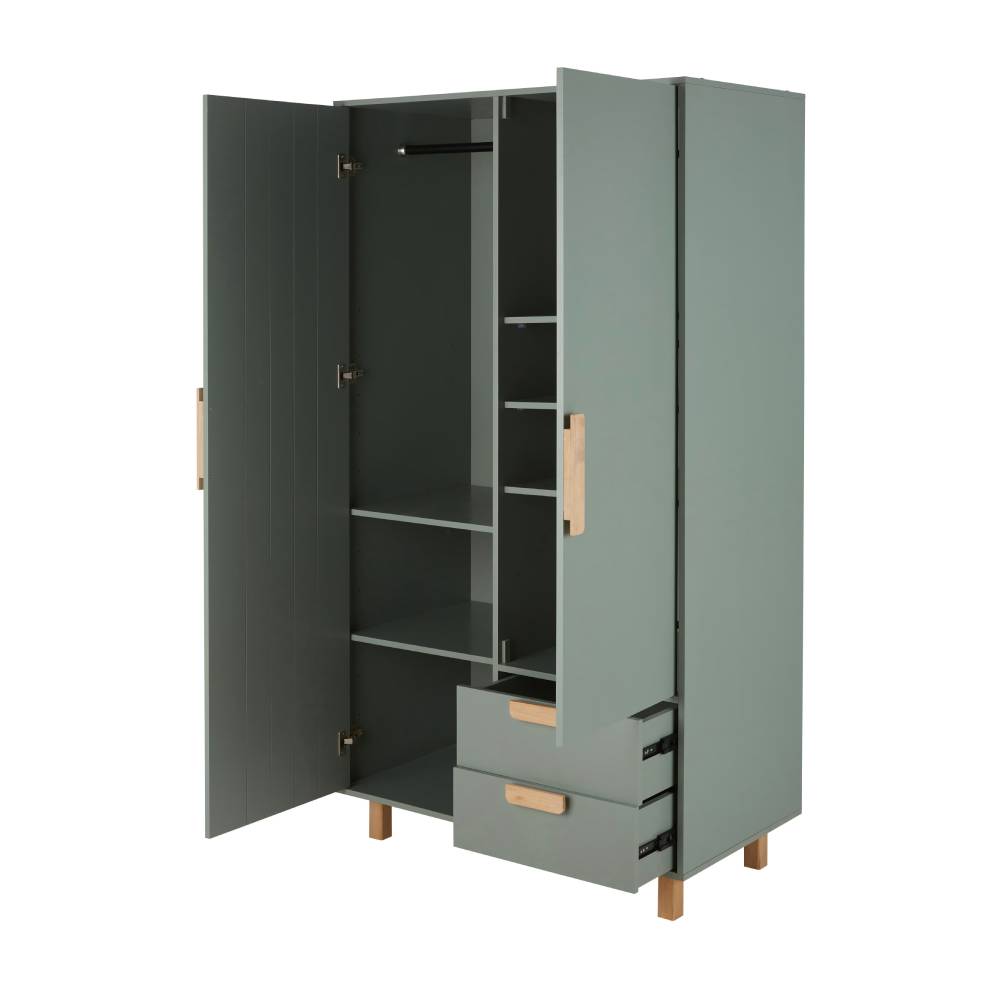 Armoire OLIVER 2 portes 2 tiroirs vert kaki - Maisons du Monde