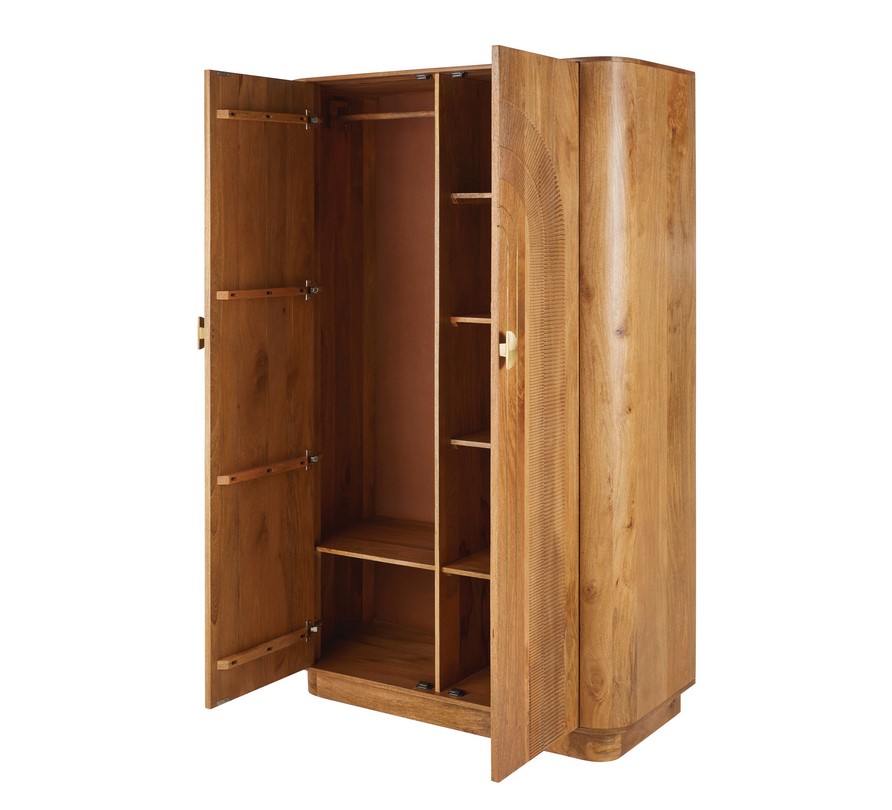 Armoire AUREUS 2 portes en bois de manguier, et métal doré - Maisons du Monde