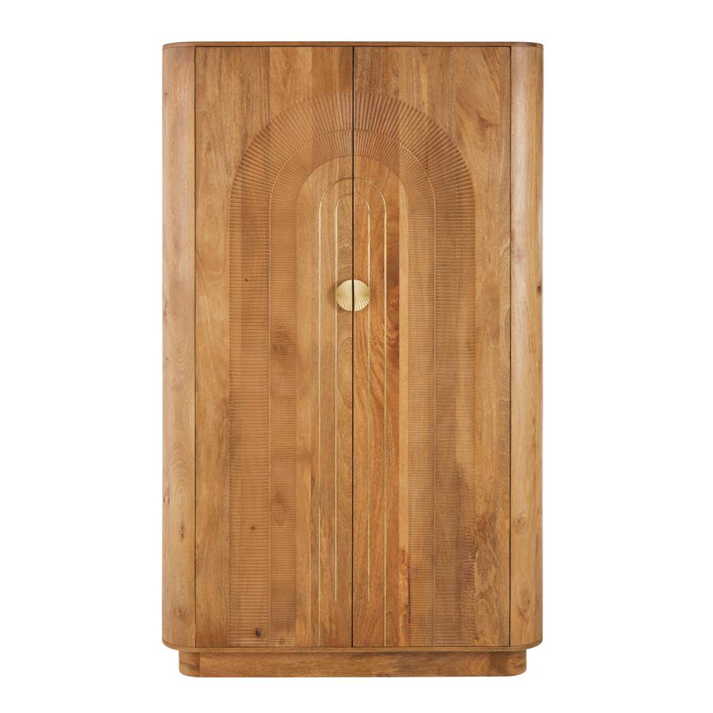 Armoire AUREUS 2 portes en bois de manguier, et métal doré - Armoire Maisons du Monde