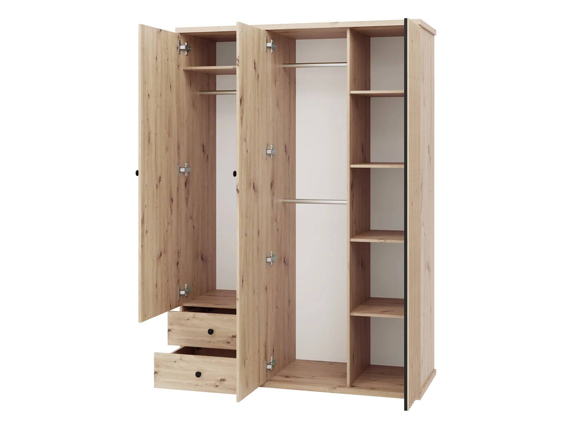 Armoire STANTON H115 Noir Chêne Artisan - Mobilier1