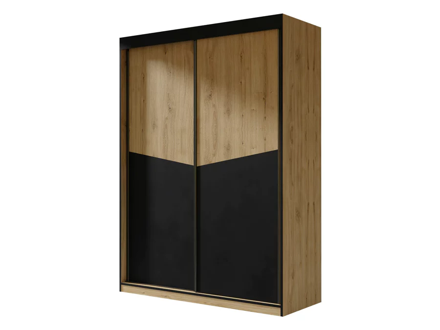 Armoire TOLEDO L101 Chêne + Noir - Mobilier1