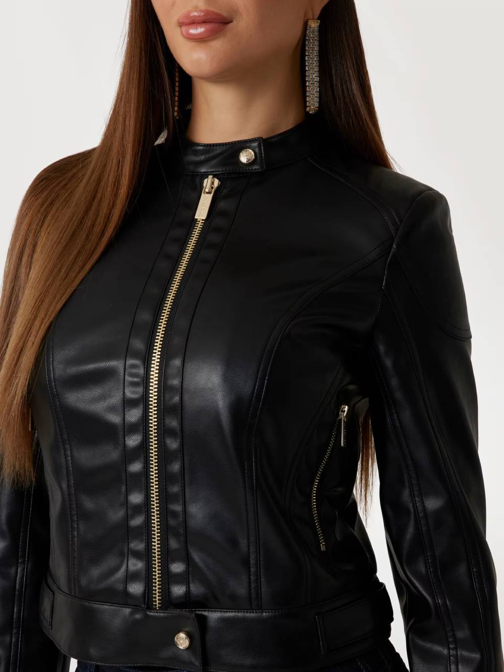 Blouson de motard similicuir Marciano Guess Noir