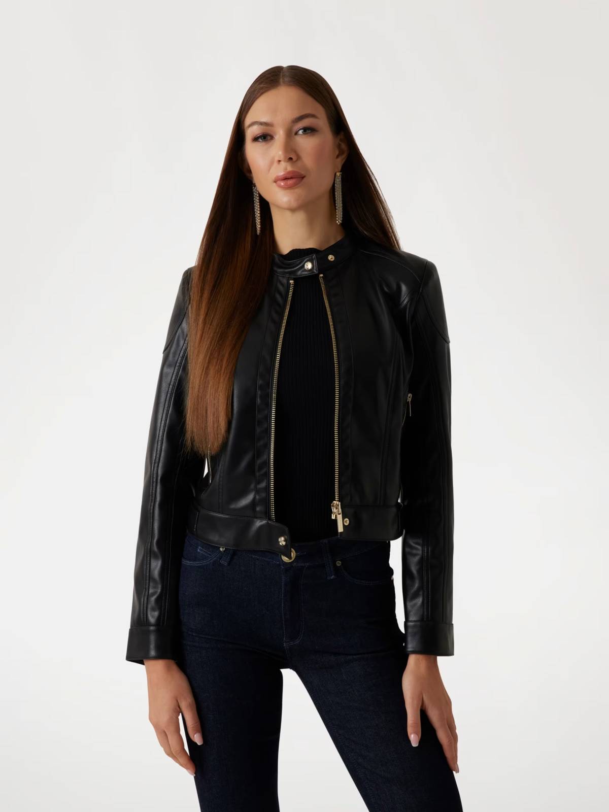 Blouson de motard similicuir Marciano Guess Noir - Blouson Femme Guess