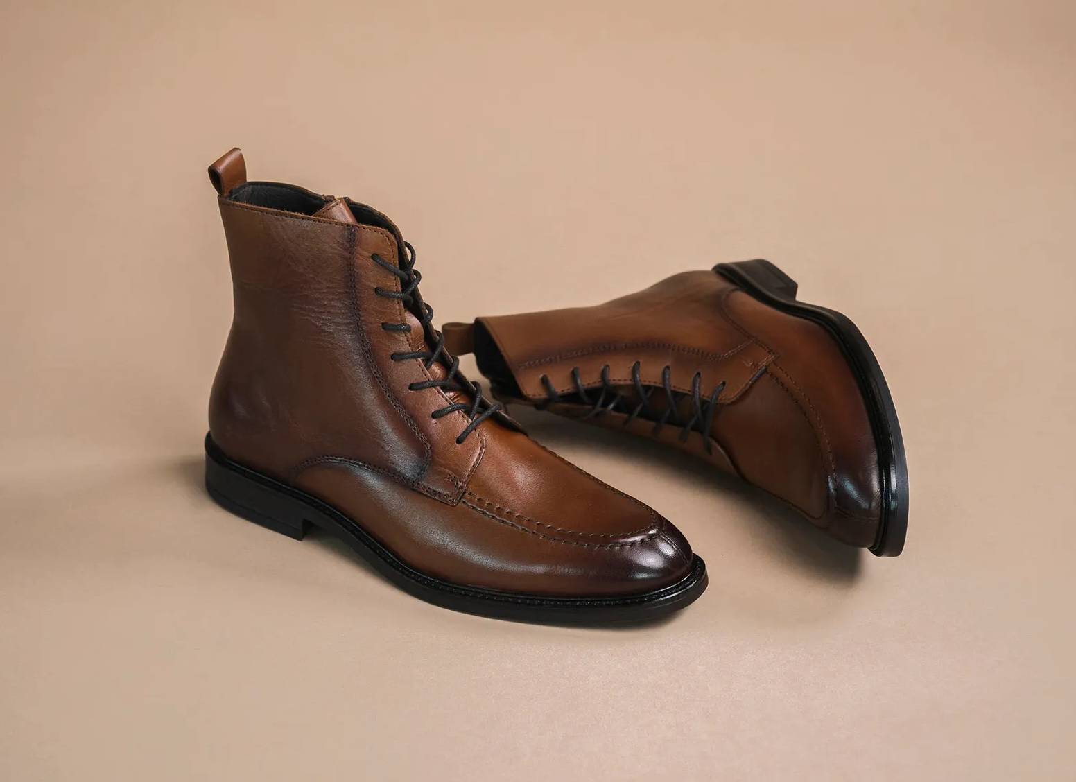 BOOTS MATIS Bocage Homme en cuir Cognac