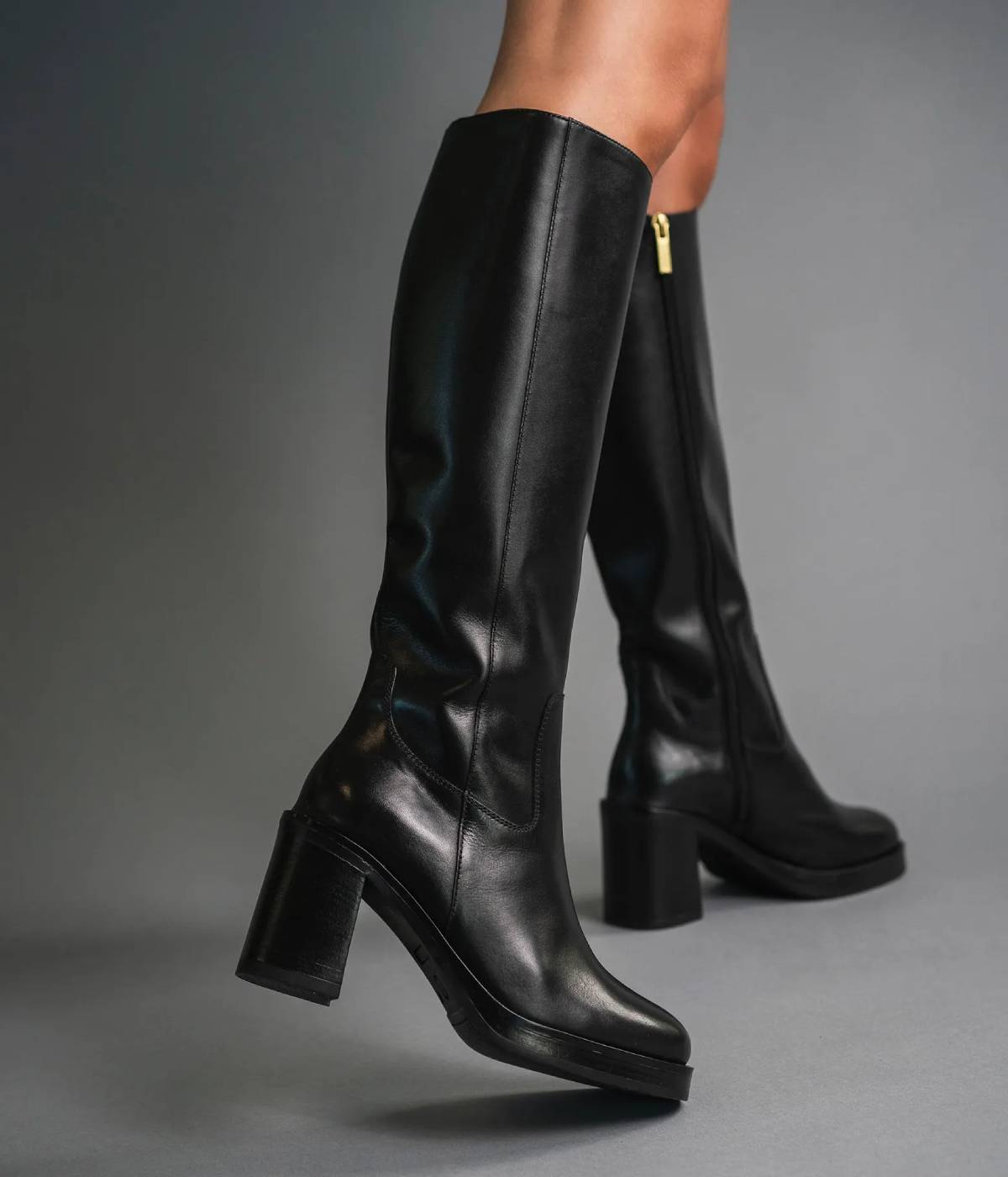 BOTTES FLAVIE Femme Bocage en cuir noir