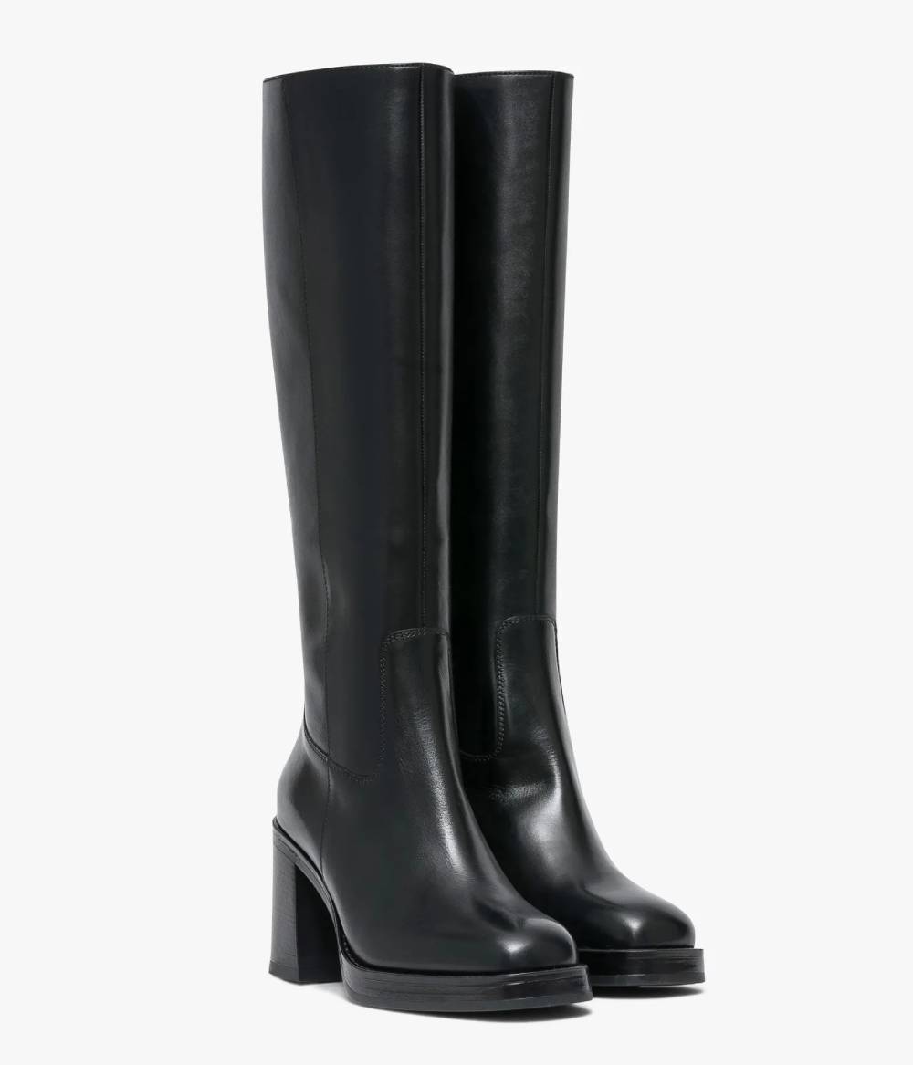 BOTTES FLAVIE Femme Bocage en cuir noir