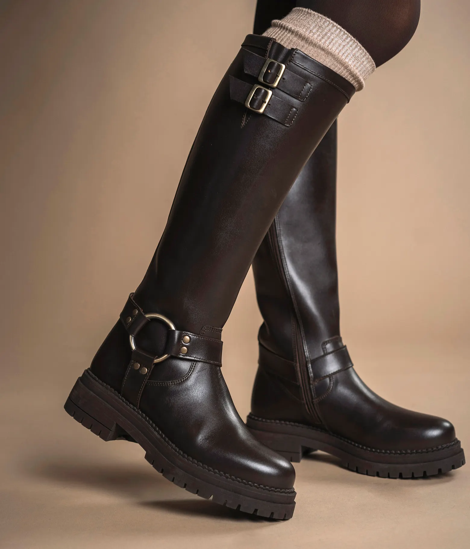 Bottes ONYX Femme Bocage en Cuir Marron