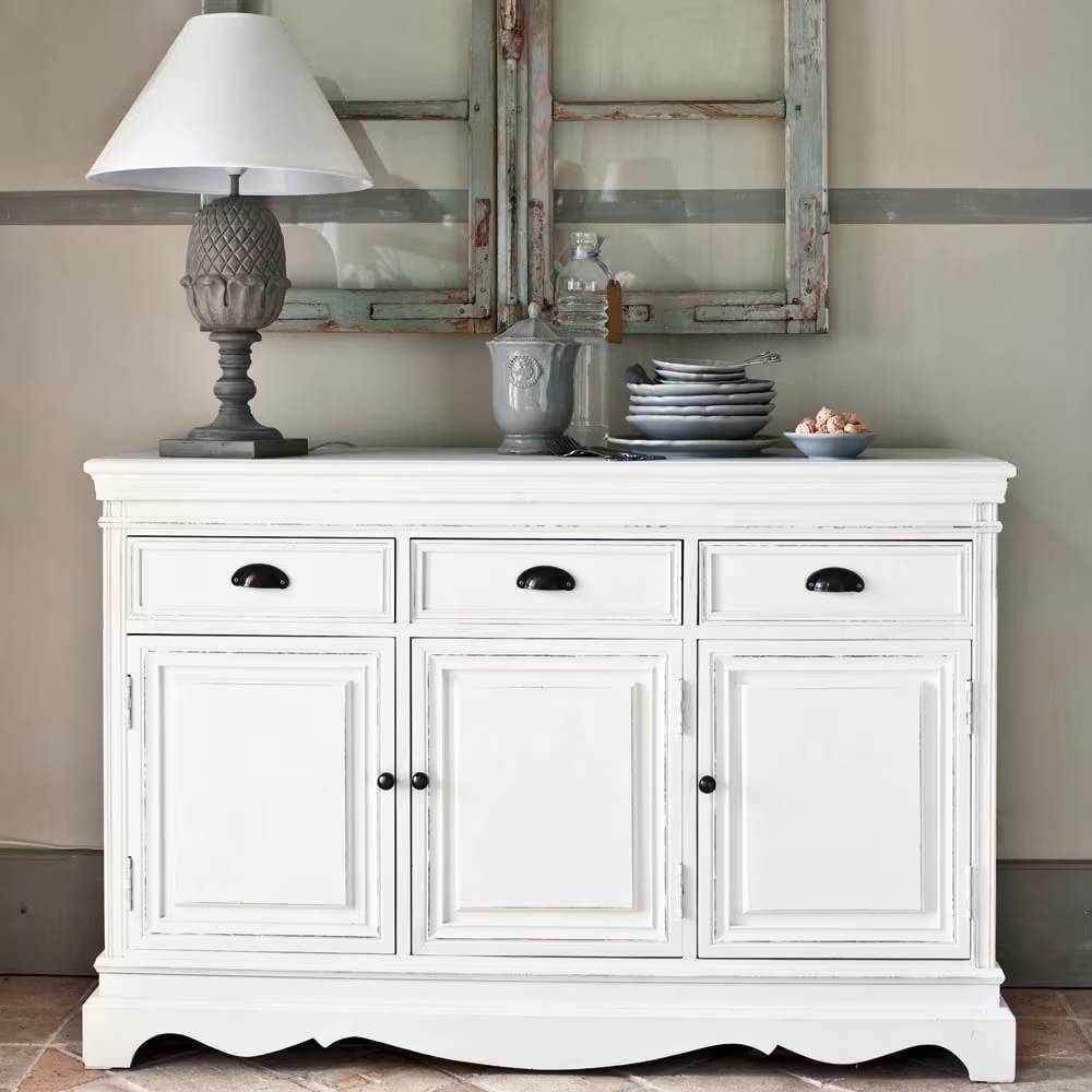 Buffet JOSÉPHINE 3 portes 3 tiroirs blanc - Buffet Maisons du Monde