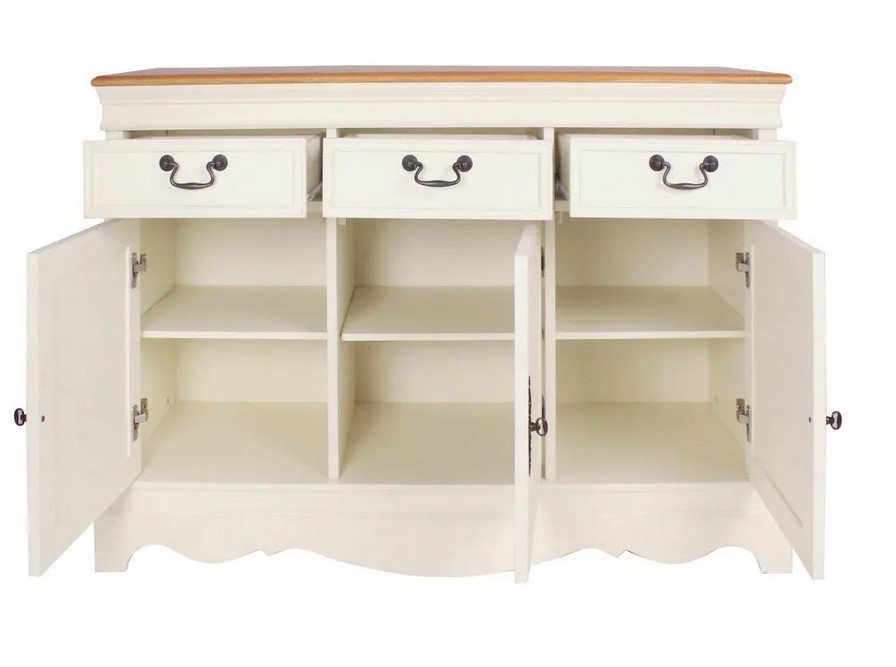 Buffet LÉONTINE 3 portes 3 tiroirs crème - Maisons du Monde