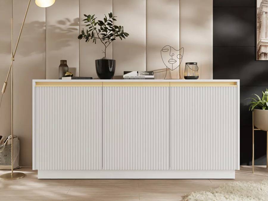 Buffet LIMA AE100 Blanc Doré de Mobilier1 : Élégance, Praticité et Design