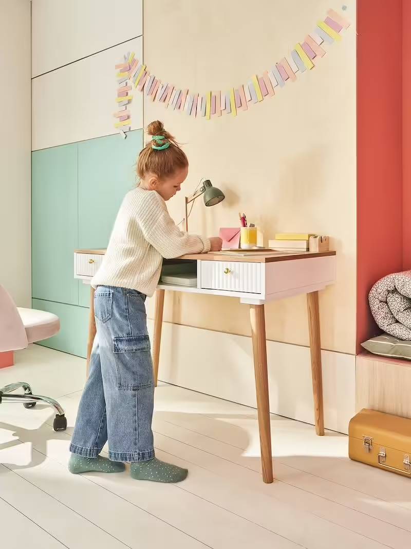 Bureau Console primaire blanc - Vertbaudet