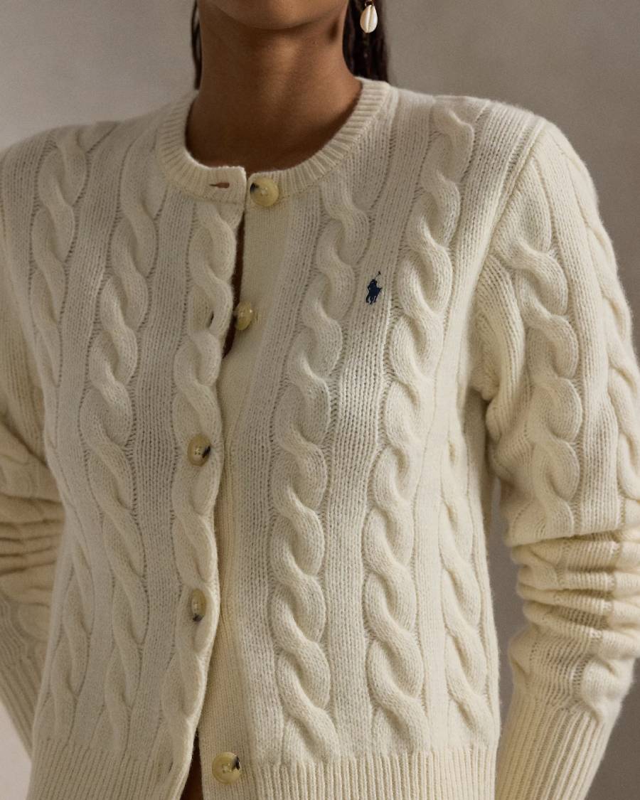 Polo Ralph Lauren Cardigan torsadé en laine et cachemire