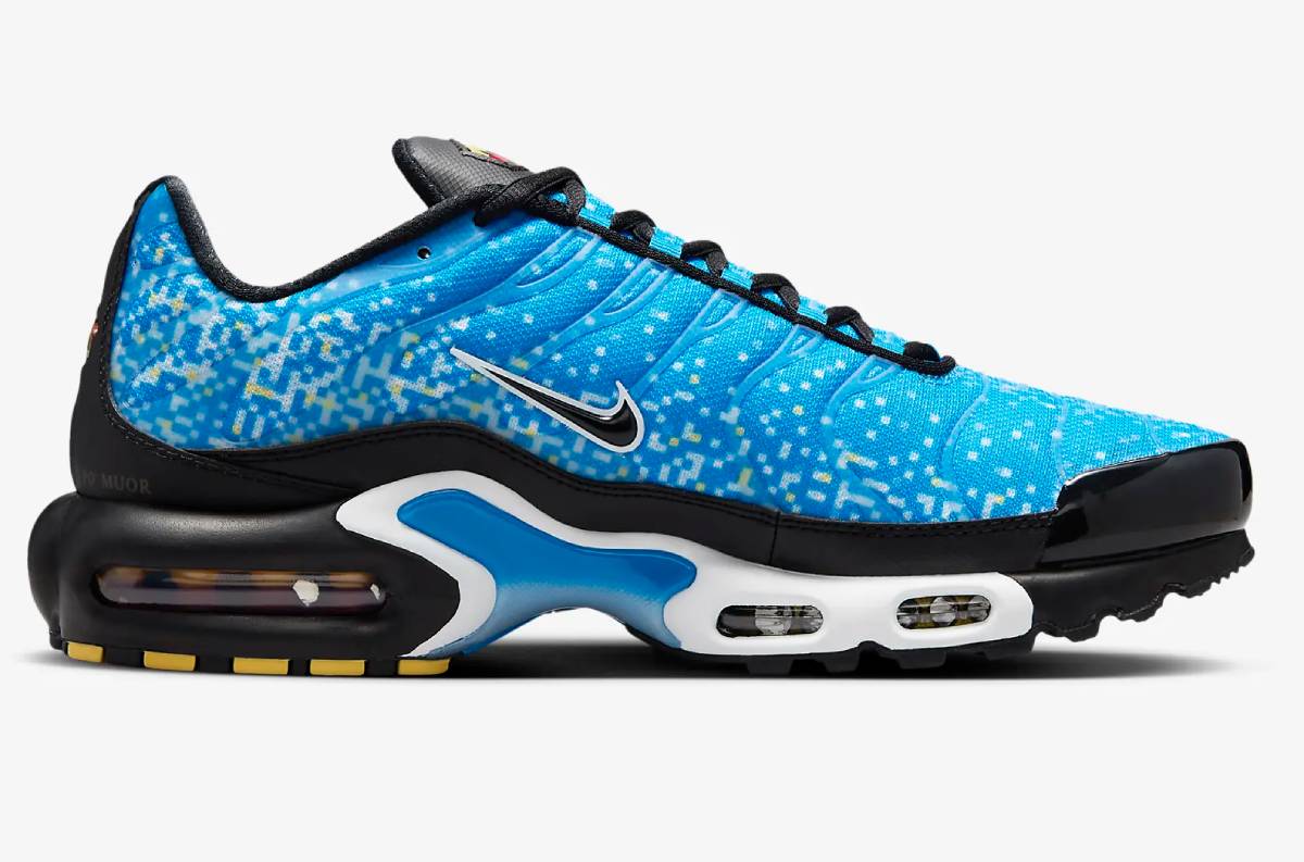 Nike Air Max Plus Baskets Basses Bleu photo clair/Blanc/Or métallique/Noir pour Homme