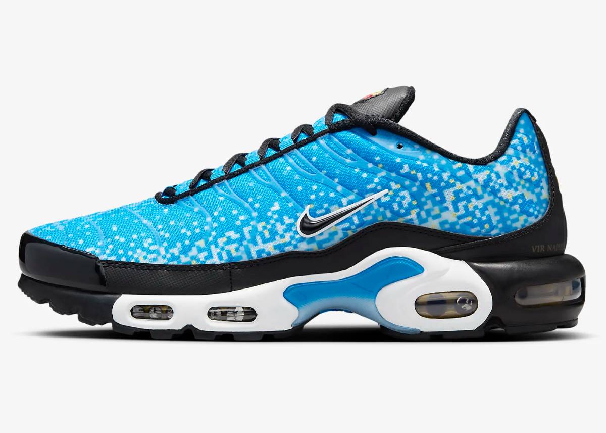 Nike Air Max Plus Baskets Basses Bleu photo clair/Blanc/Or métallique/Noir