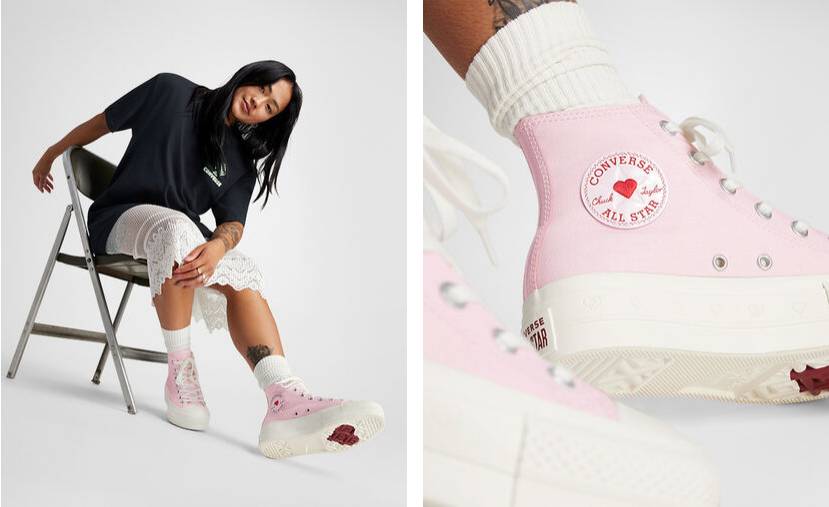 CONVERSE Chuck Taylor All Star Lift Platform Valentine's Day Baskets Montantes Femme Rose baie/Écru/Rose baie