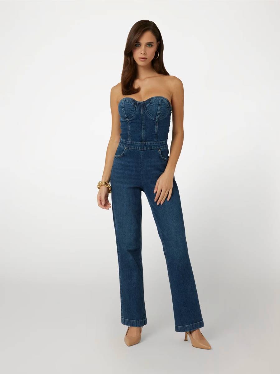 Combinaison jean évasée GEORGINA RODRIGUEZ Guess Bleu