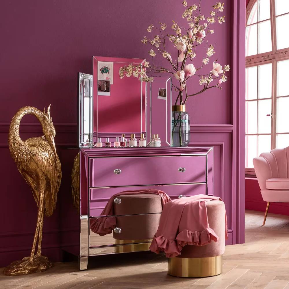 Commode 3 tiroirs LUXURY en verre miroir - Maisons du Monde