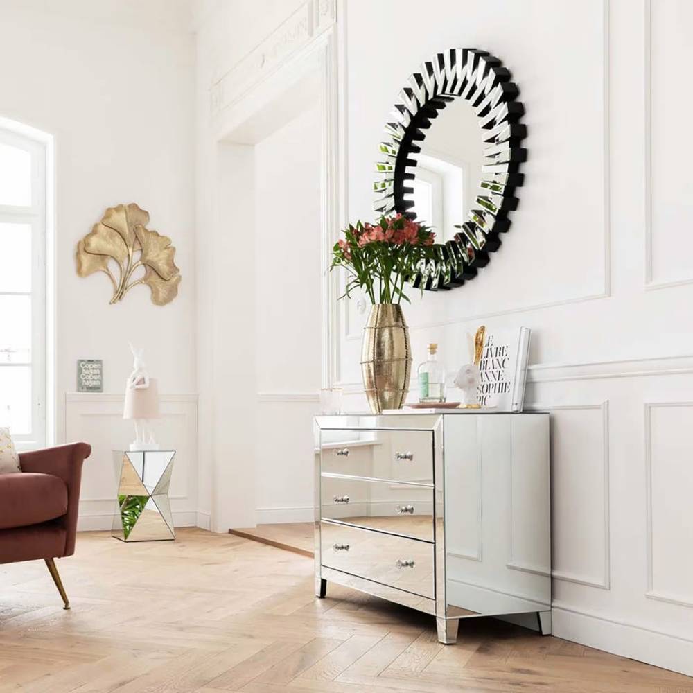 Commode 3 tiroirs LUXURY en verre miroir - Maisons du Monde