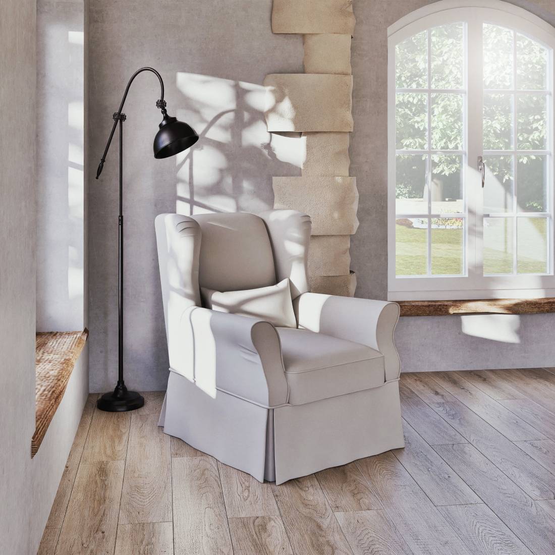 Fauteuil COTTAGE en lin blanc - Fauteuil Maisons du Monde