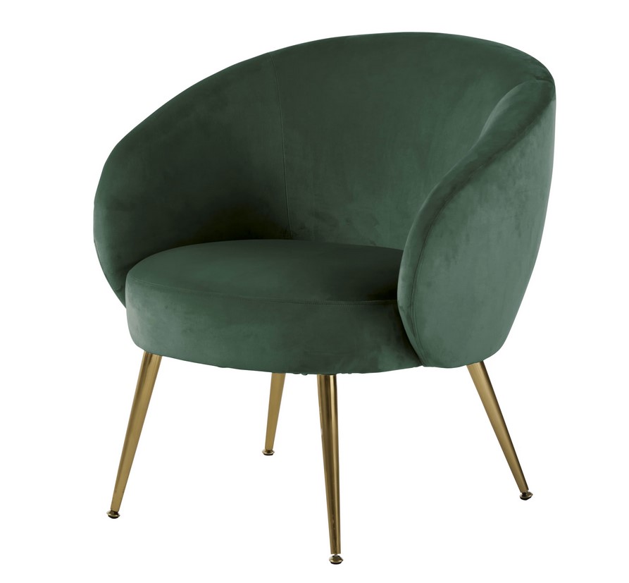 Fauteuil BIZOU en velours vert forêt - Maisons du Monde