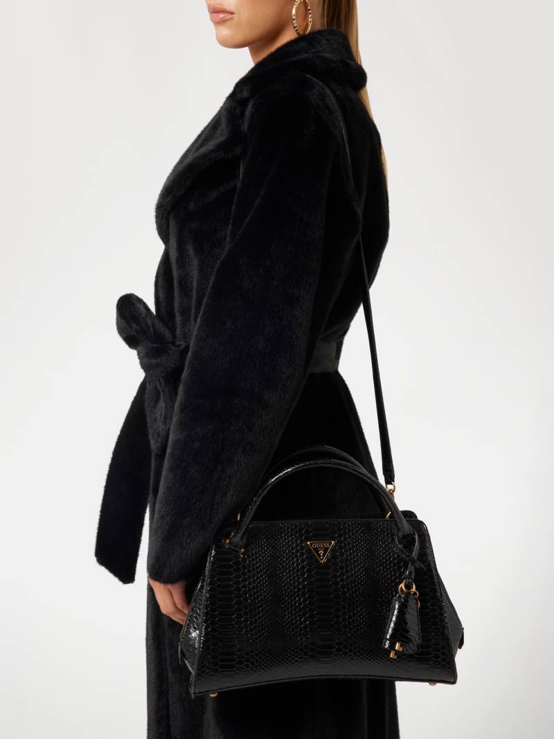 Georgina Rodriguez Sac à main imprimé python GUESS Noir