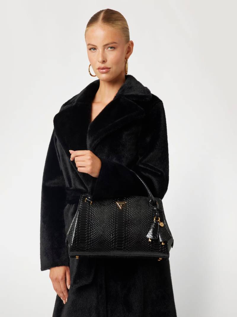 Georgina Rodriguez Sac à main imprimé python GUESS Noir