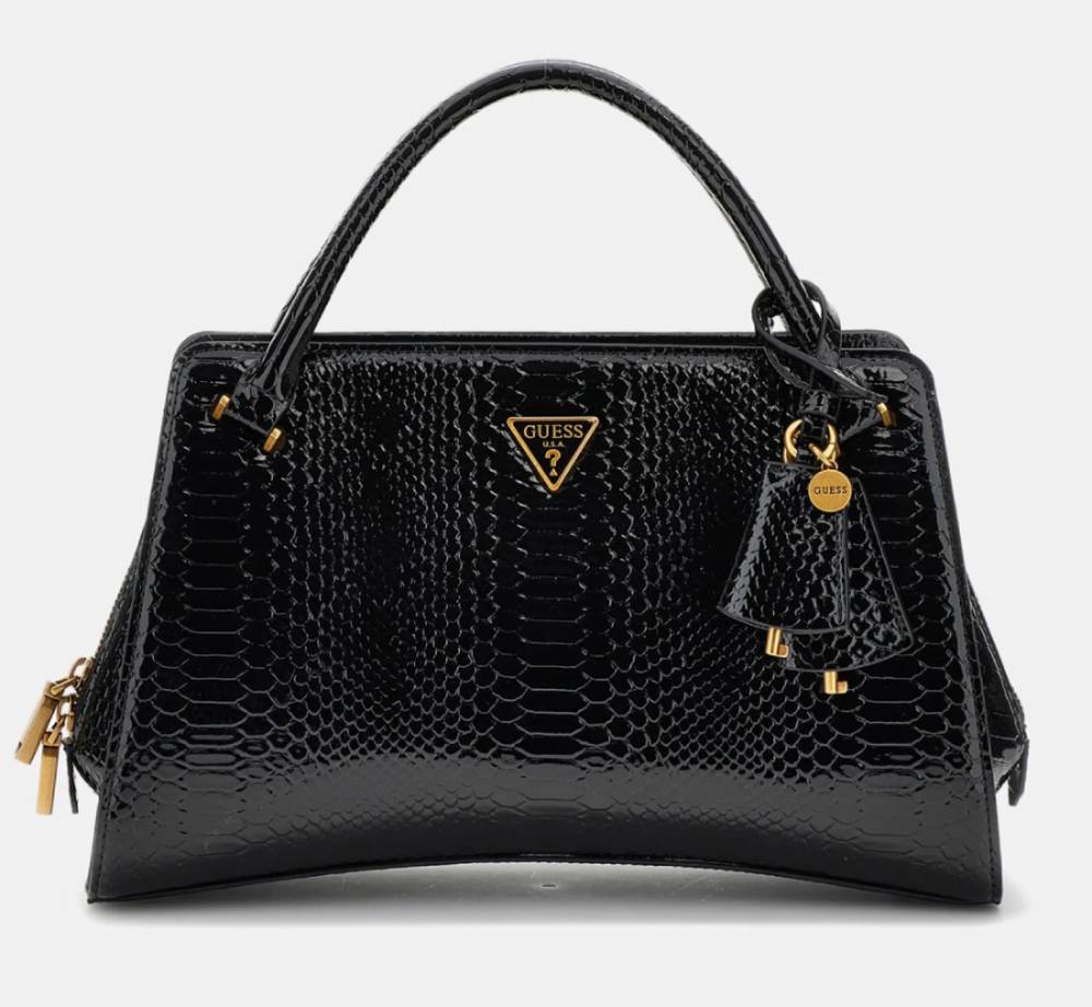 Georgina Rodriguez Sac à main imprimé python GUESS Noir