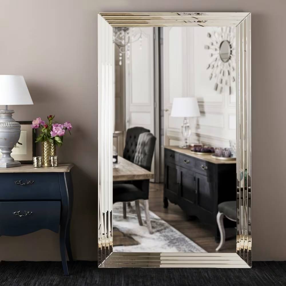 Grand miroir rectangulaire biseauté FIRENZE argenté 200x120 cm - Miroir Maisons du Monde