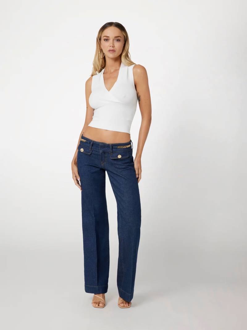 Jean évasé chaîne AVA Guess Bleu pour Femme