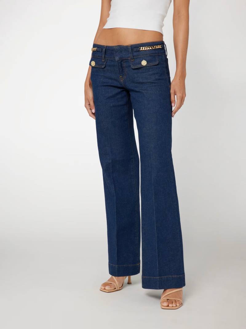 Jean évasé chaîne AVA Guess Bleu pour Femme : Le denim iconique revisité