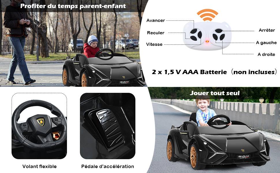 Lamborghini SIAN Voiture Électrique 12V Enfant de 3 à 8 ans