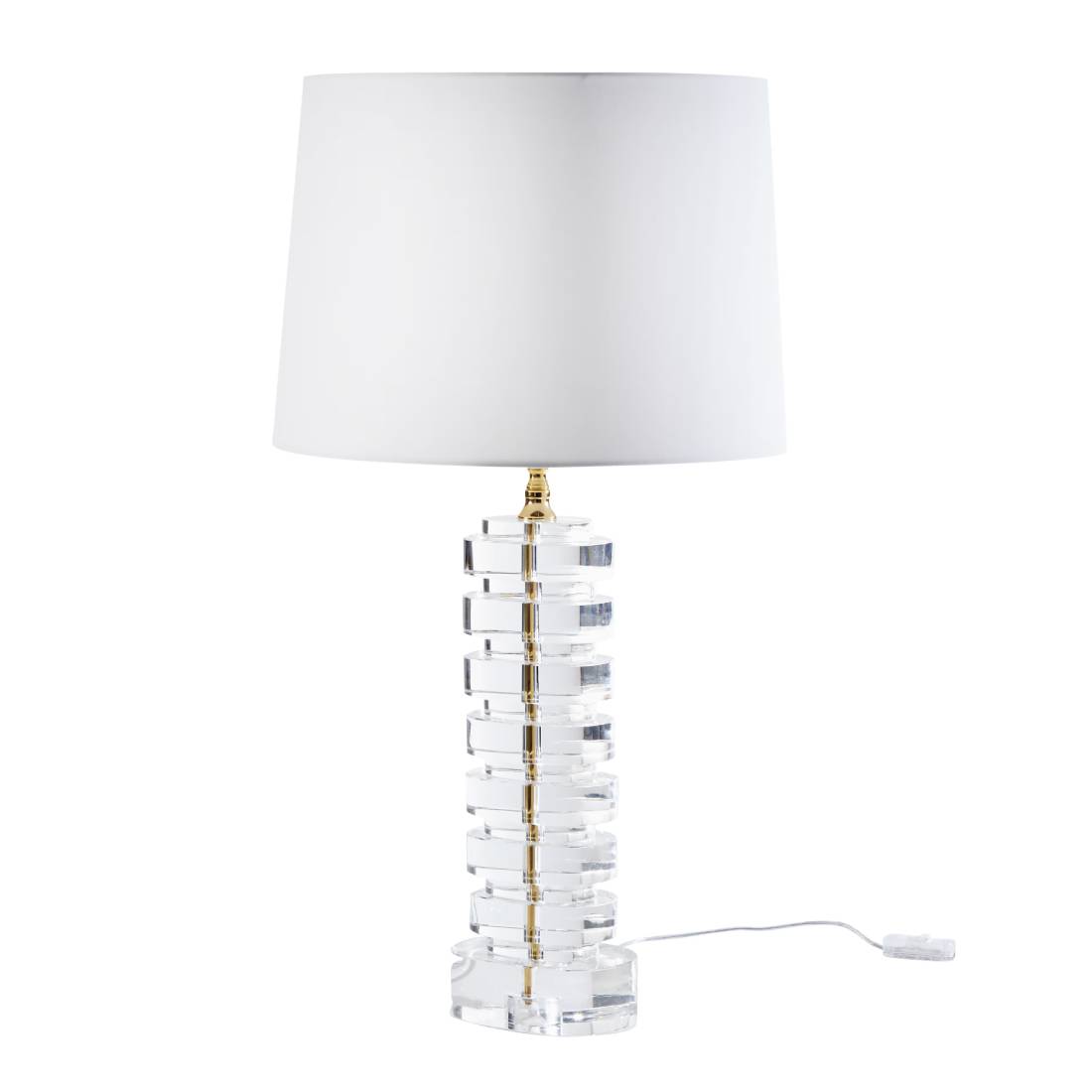 Lampe JADE en cristal et abat-jour blanc - Maisons du Monde