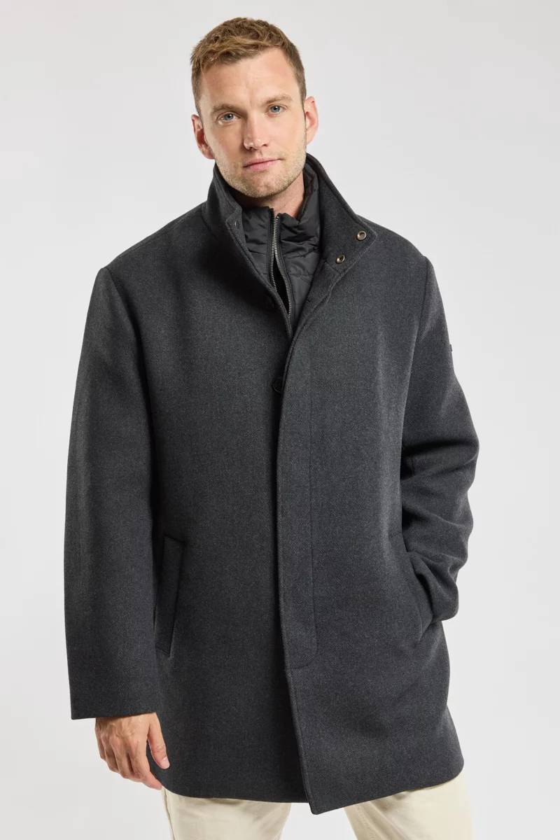 Manteau doublure doudoune Homme ARMOR LUX drap de laine Anthracite