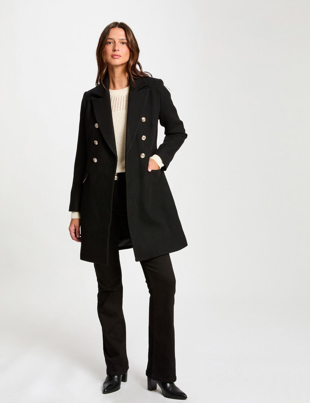 Manteau double boutonnage GATI Morgan noir