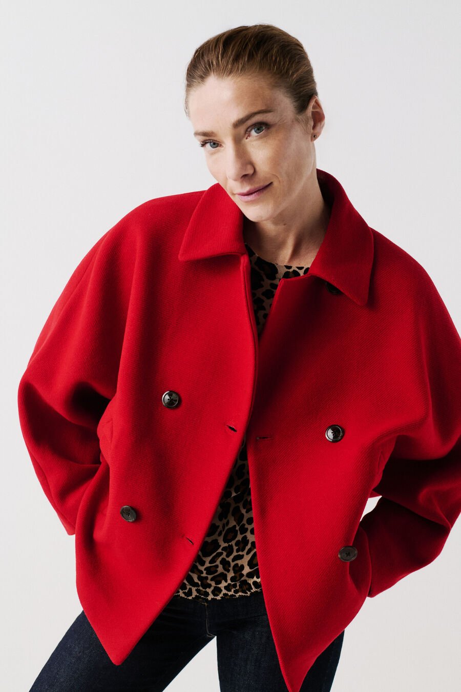 Manteau GEVENE Femme Caroll rouge 