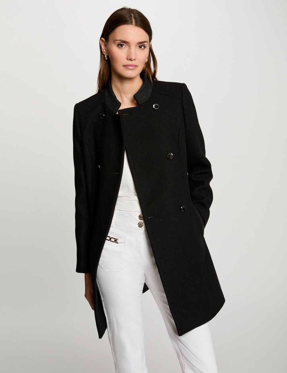 Manteau long boutonné GSUZI Morgan noir