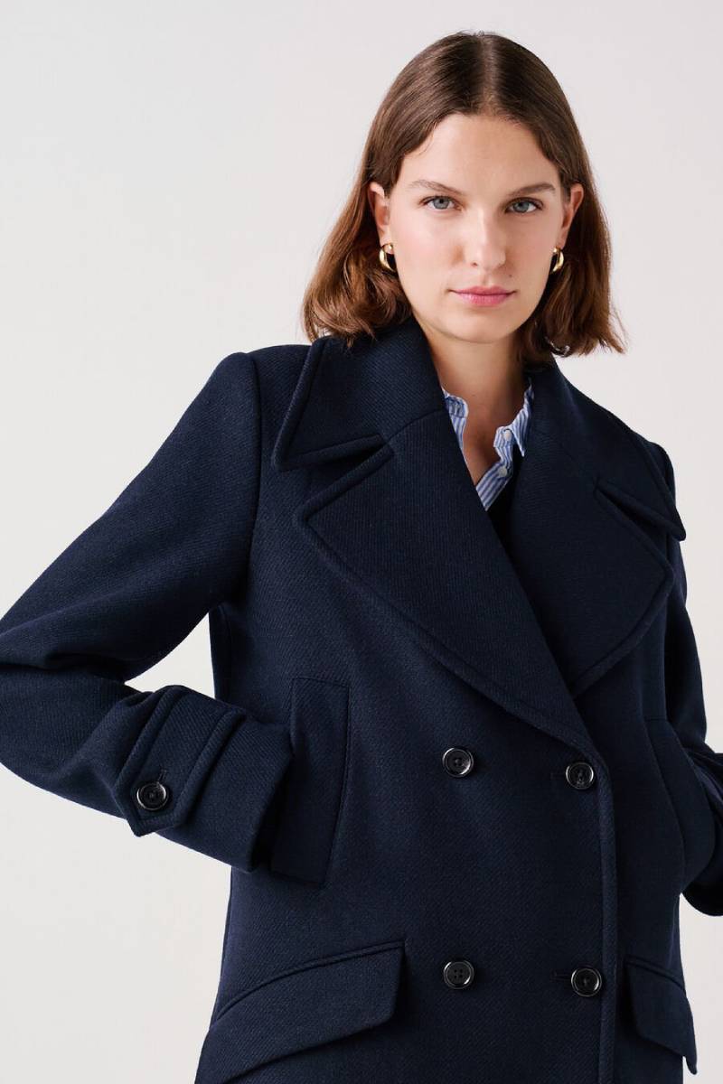 Manteau Marin Caroll Bleu Marine pour Femme : L'Essentiel d'un Style Intemporel