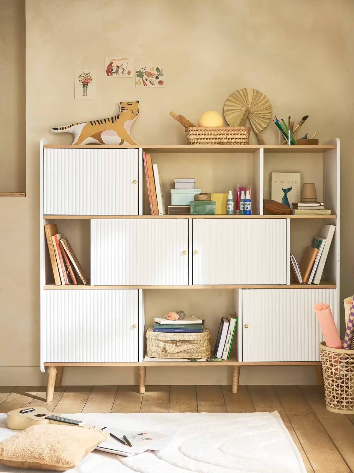 Meuble Bibliothèque Haute ATHÈNES blanc pas cher - Bibliothèque Enfant Vertbaudet